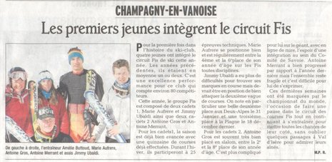 Dauphiné Libéré du 25 Février 2009