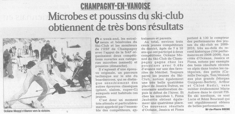 Dauphiné Libéré du 30 Mars 2010