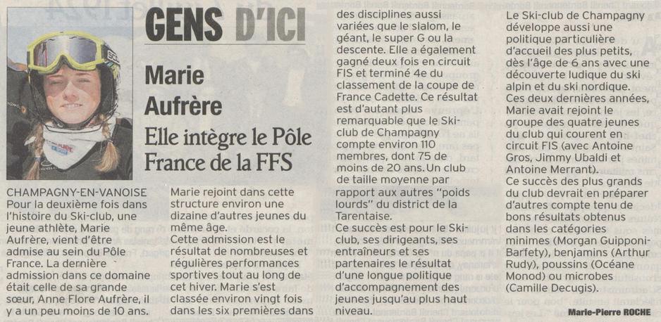 Dauphiné Libéré du 12 Avril 2010