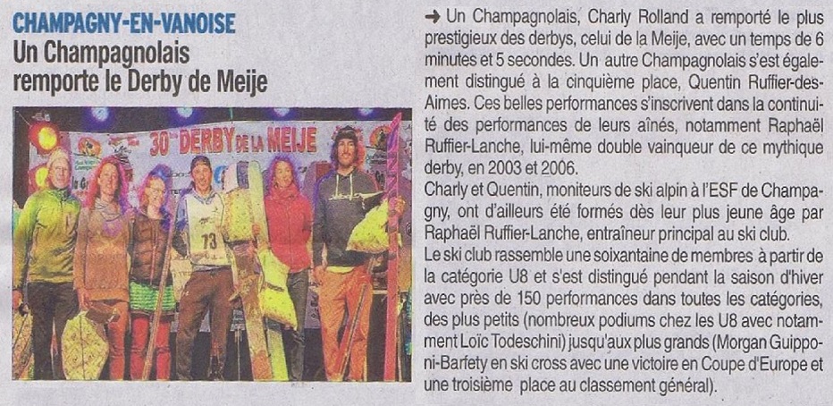 Dauphiné Libéré du 13 Avril 2018